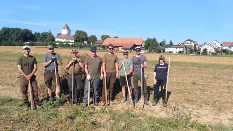 Florian Zainhofer, André Sommer, Bruno Schüpbach, Daniel Thierstein, Simon Aebi, Matthias Linder, Tobias Brodbeck, Lisa Steinhuber, Gaby Steinhuber (hinter der Kamera)